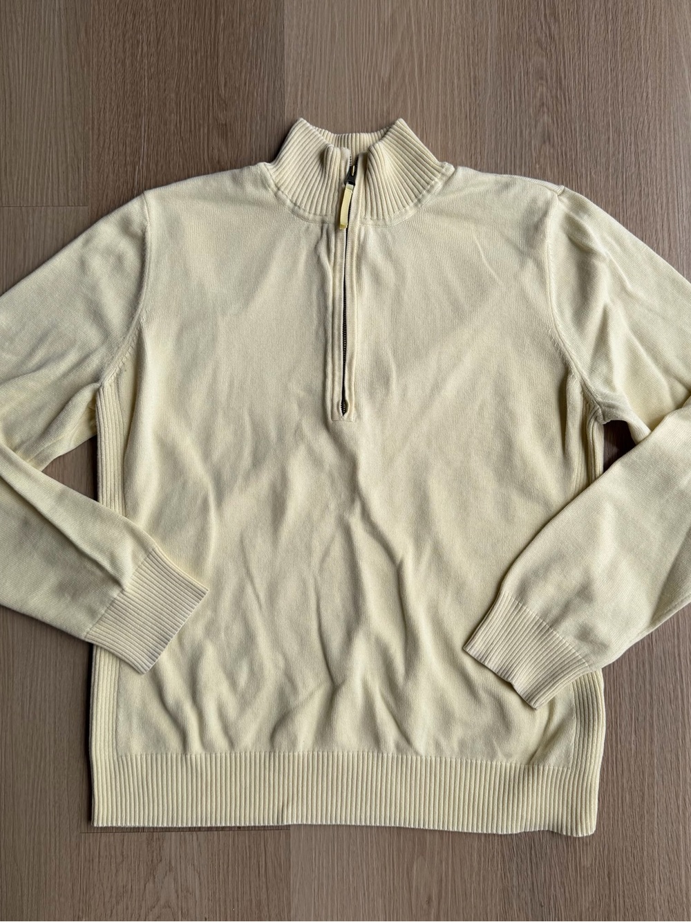 Foxcroft Women's Half-Zip Turtleneck Sweater in Light Cream